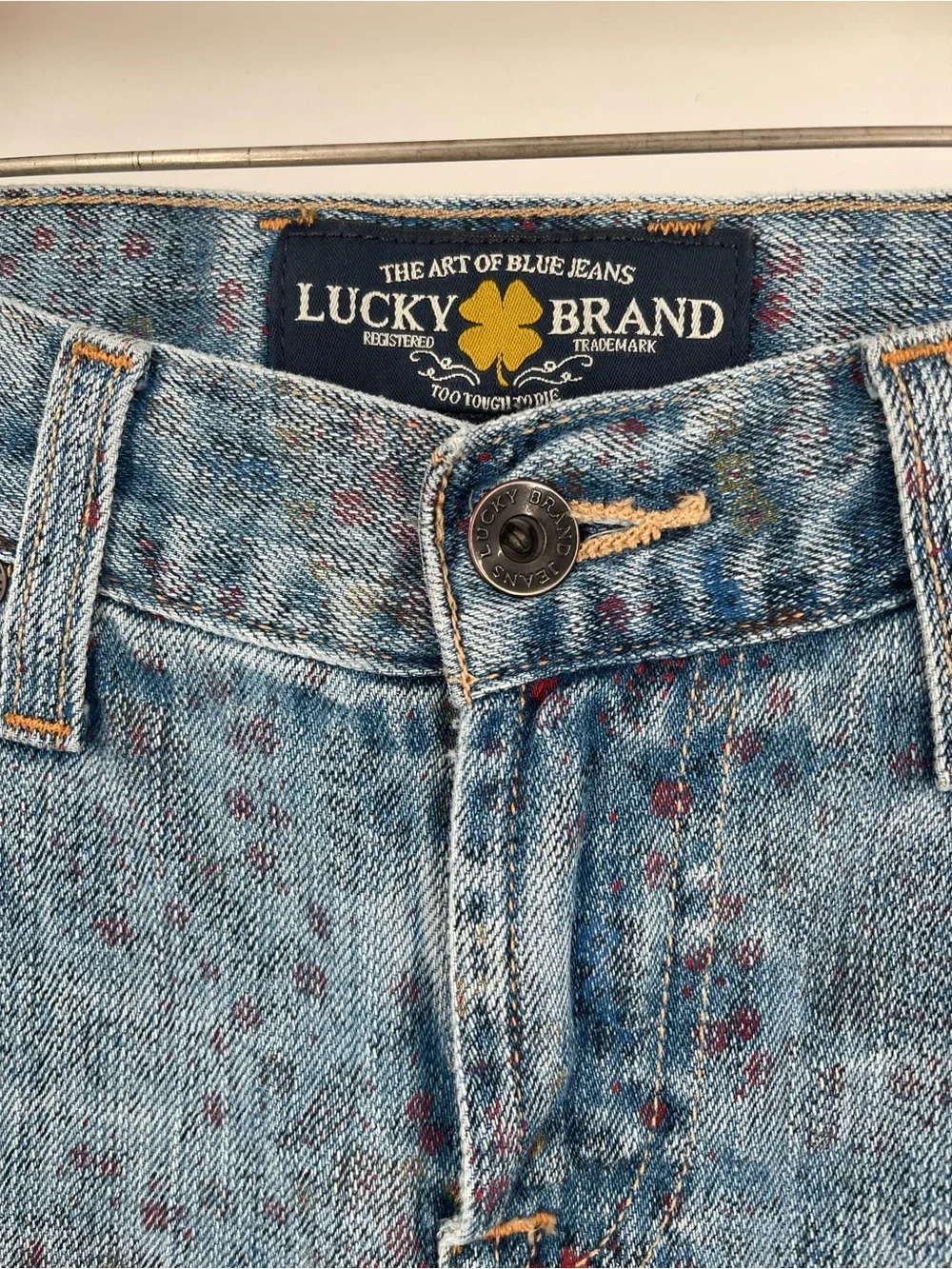 Lucky Brand Blue Denim Floral Print Bermuda Shorts size 6/28